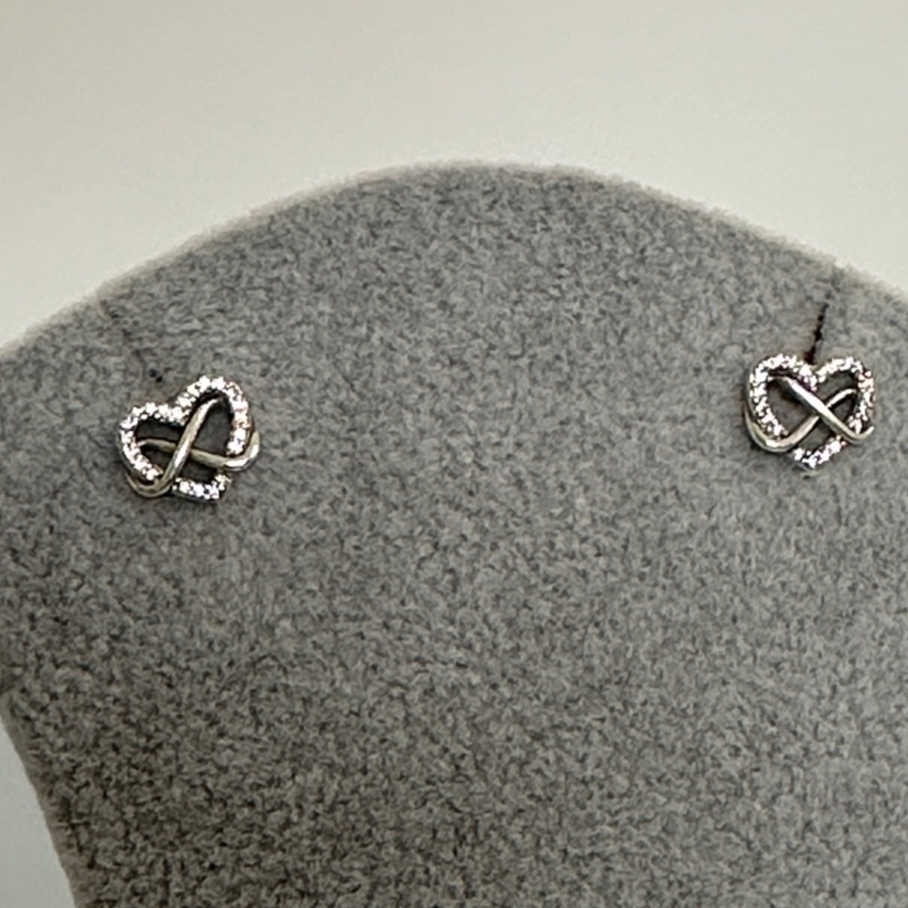 Pandora Silver Infinity Heart Earrings